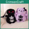 Purple Skull Black Rabbit Plush Toy Stuffed Animal Doll Bedroom Gift Decoration