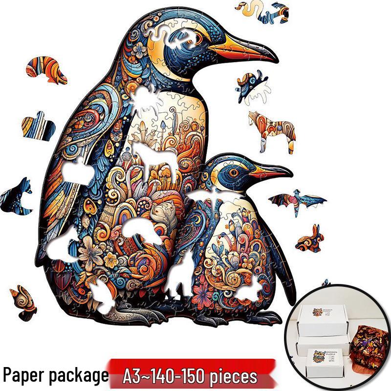 Irregular Animal Dog Penguin Wooden Puzzle in Stock