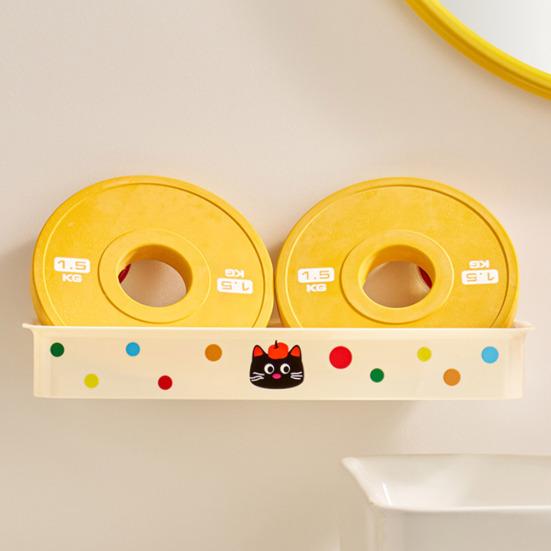 Storage Rack Vacuum Suction Cup Storage Rack Wall Mounted Space Saving Organizer with Hollow Drainage Design Mildew Resistant Bathroom Shelf