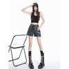 Été Short Hot Short Taille Basse Denim Coupe Ajustée Femme Lavé Trou Jeans Short Tendance Remonte Fesses Hot Pants