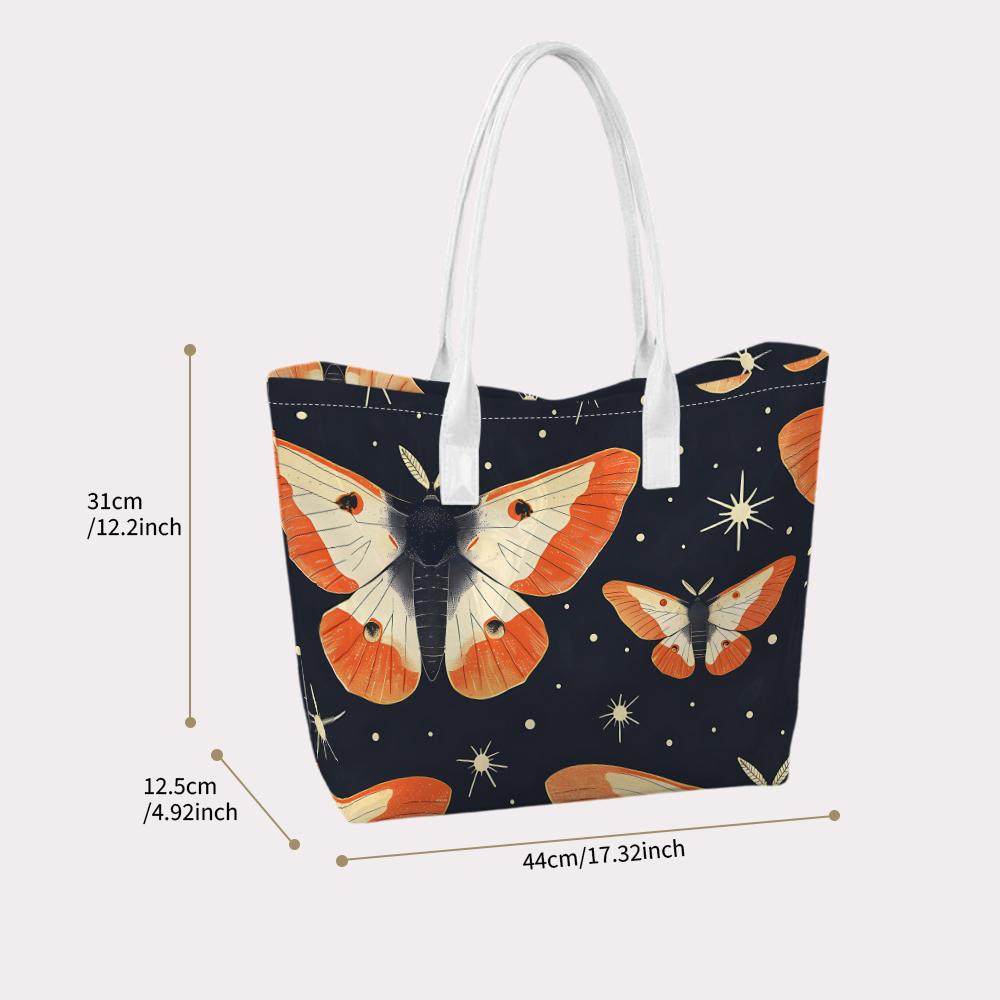 Stylish Moth Pattern Daily Tote Bag Trendy Outdoor Casual Carryall