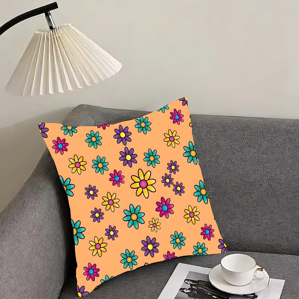 Retro Floral INS Cushion Cover Pillowcase Ultra Soft Skin Friendly Fabric Cloud Like Comfort  Concealed Zipper