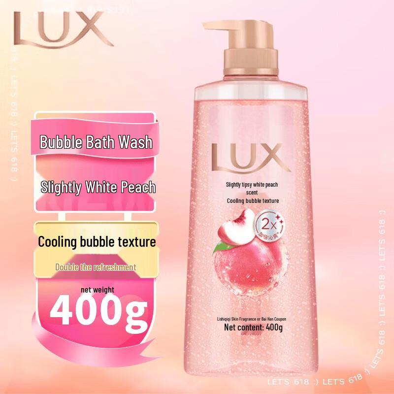 LUX Sweet White Peach Bubble Shower Gel Duo Pack