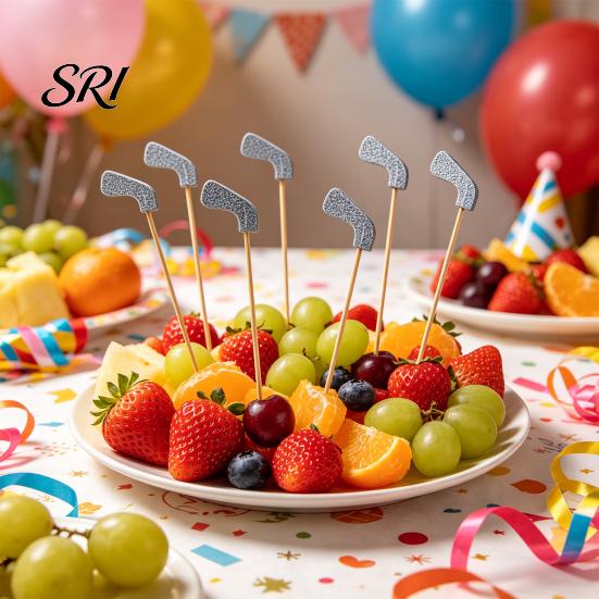 Buffet Bamboo Picks 100/200Pcs Golf Club Cocktail Decorative Skewer Sticks Party Cupcake Food Fruit Drink Appetizer Toothpicks Serving
