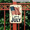 2D Flat, 1pc Patriotic Welcome Metal Sign - American Flag Heart Design Aluminium Wall Art, 8x12 Inch Rustic Vintage Home Decor for 4th of July