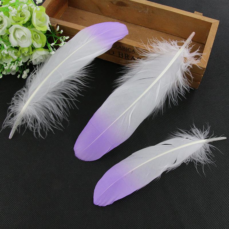 50Pcsdy Handmade Feather Two-Color Gradual Change Feather Jewelry Accessories Clothing Accessories Feather