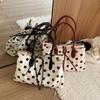 Women's Large Capacity Polka Dot Tote - Stylish 2026 Casual Shoulder Bag for Work and Commute