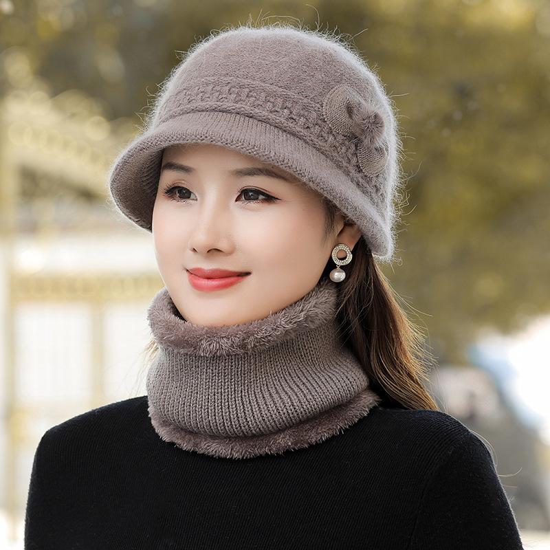 Winter Women's Warm Hat, Knitted Scarf, Woolen Hat