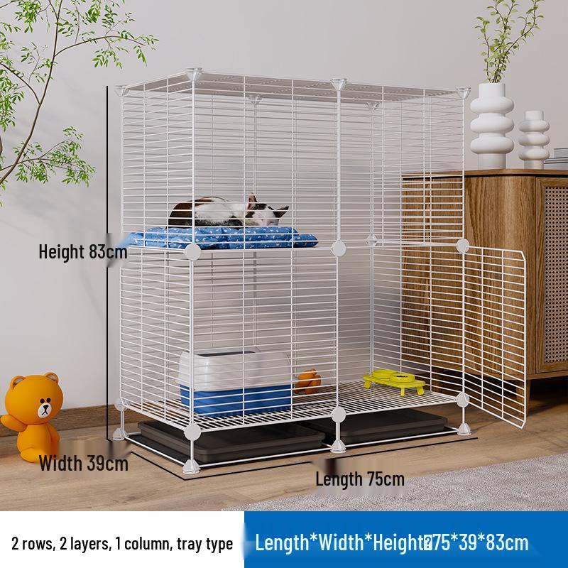 DIY Spacious Indoor Cat Iron Mesh Villa with Litter Box Space