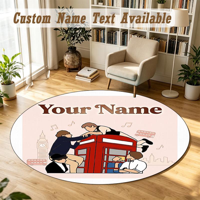 Covor Rotund Nume PersonalizatModel Arctic Monkeys Covor Antiderapant Decor Podea Casă