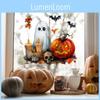 Halloween Pumpkin Ghost Candle Wall Art Pvc Sticker For Living Room And Dining Area