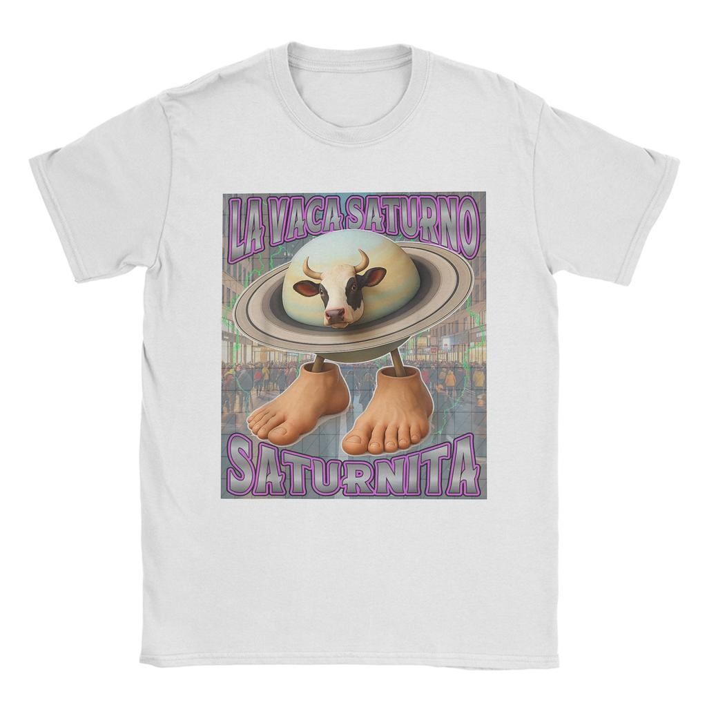 Casual T-shirt Sommar Saturnita La Vaca Saturno Italiensk Hjärnröta Mode T-shirts Tee Shirt för Man Kortärmade Tees