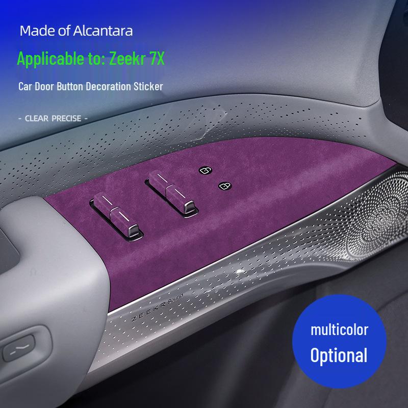 Zeekr 7X Alcantara Suede Window Lift Panel Ultra-Thin Sticker for Interior Button Decoration