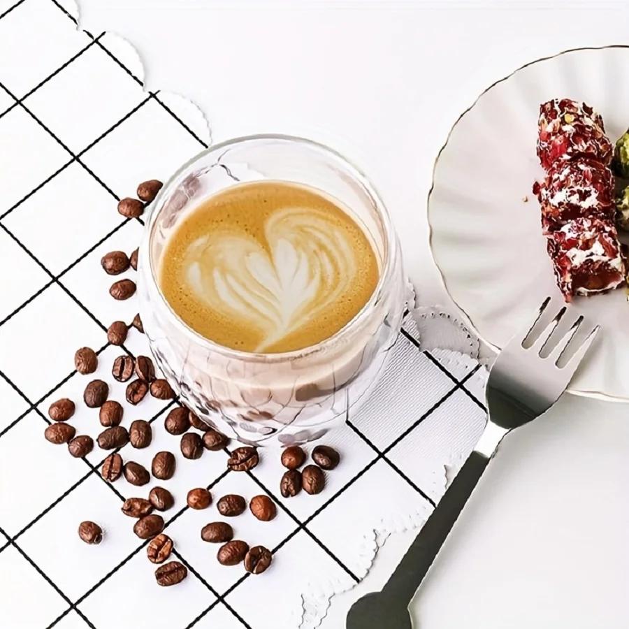 6pcs Glass Espresso Coffee Mugs 2.7OZ,Double Wall Insulated Cups Set Drinking Glasses For Tea,Coffee,Latte,Cafe,Milk,Clear Groot