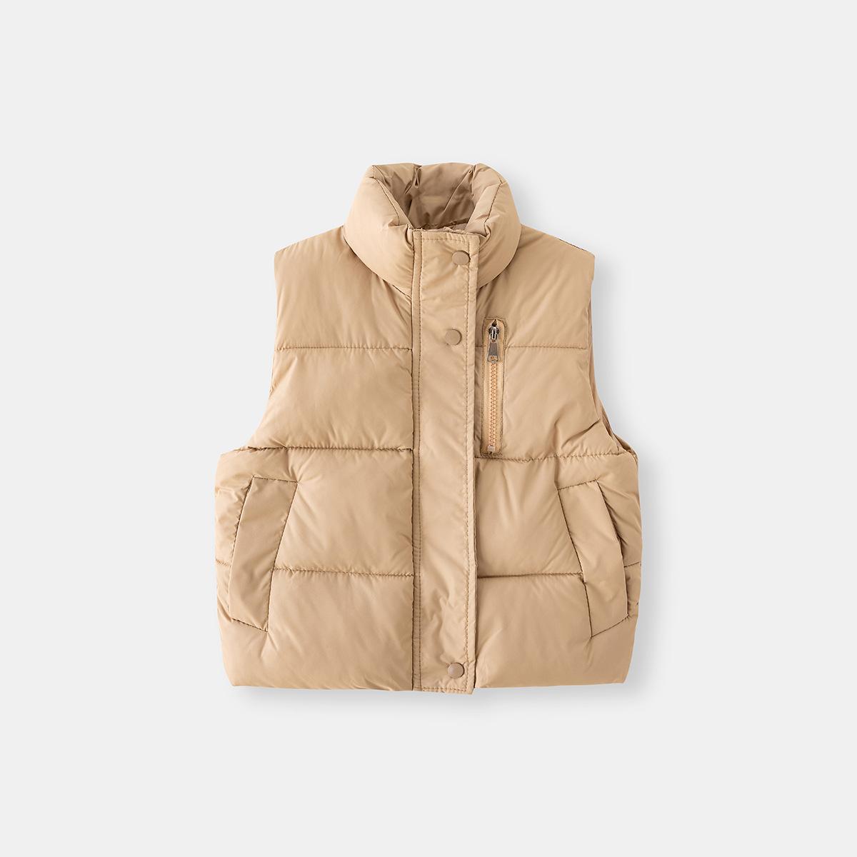 

Boys winter vest children s zipper vest baby thickened vest cotton coat 100cm хакі