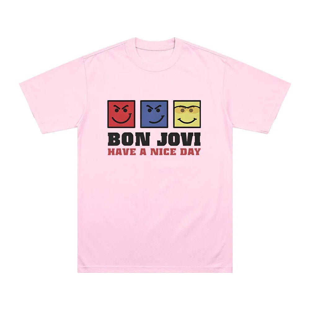 

Bon Jovi Rock Band Have A Nice Day TShirt Fans Gifts T Shirts Summer Women Men Cotton Short Sleeve Clothing Unique Trendy Top 4XL