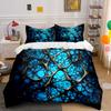 Twisted Mesh Structure On Blue Background Bedding Set For Kids Luxury Gift 3Pcs Digital Print Comforter Set Soft Comfortable