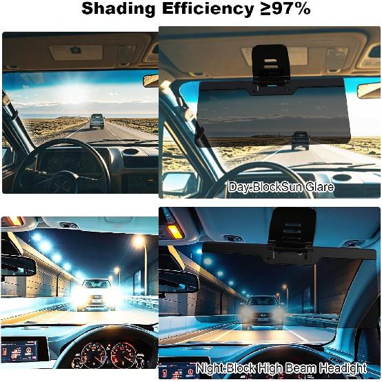 Sun Visor Extender For Car, Enhanced UV400 Anti-Glare, Adjustable Mount With PC Lens, Universal Car Anti-UV Polarized Sun Visor Extender Attachment,