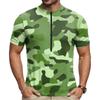 Men's Short Sleeve Cycling Round Neck Print with Zipper Breathable Quick Dry Fabric