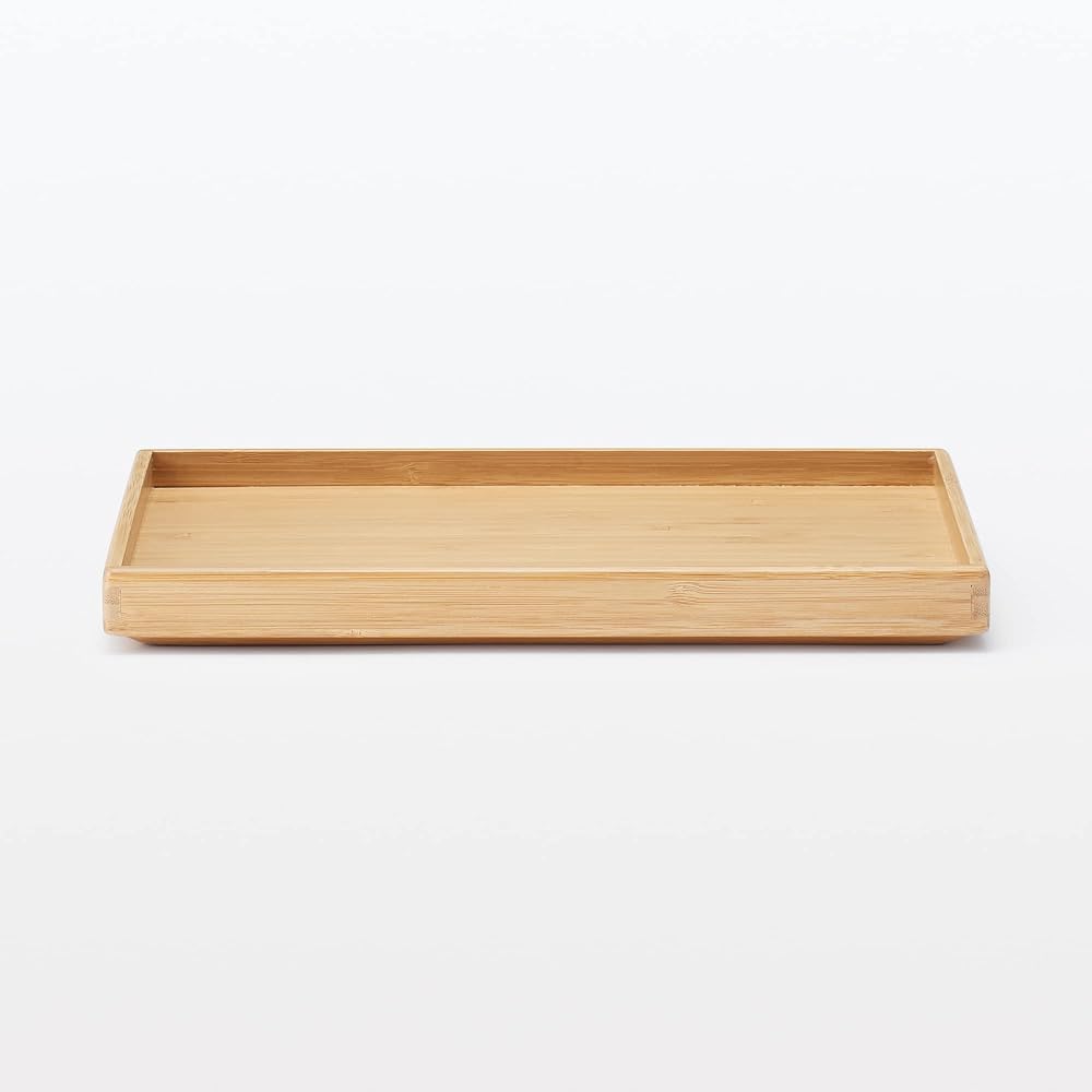 MUJI Stackable Bamboo Rectangular Storage Box with Half Lid, 26cm (W) X 185cm (D) X 25cm (H), Item
