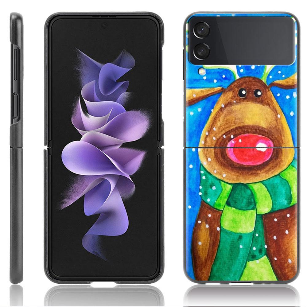 Luxury Case For Samsung Galaxy Z Flip 4 3 5G Black PC Hard Phone Cases Fashion Back Cover ZFlip Funda Merry Christmas Shell Capa