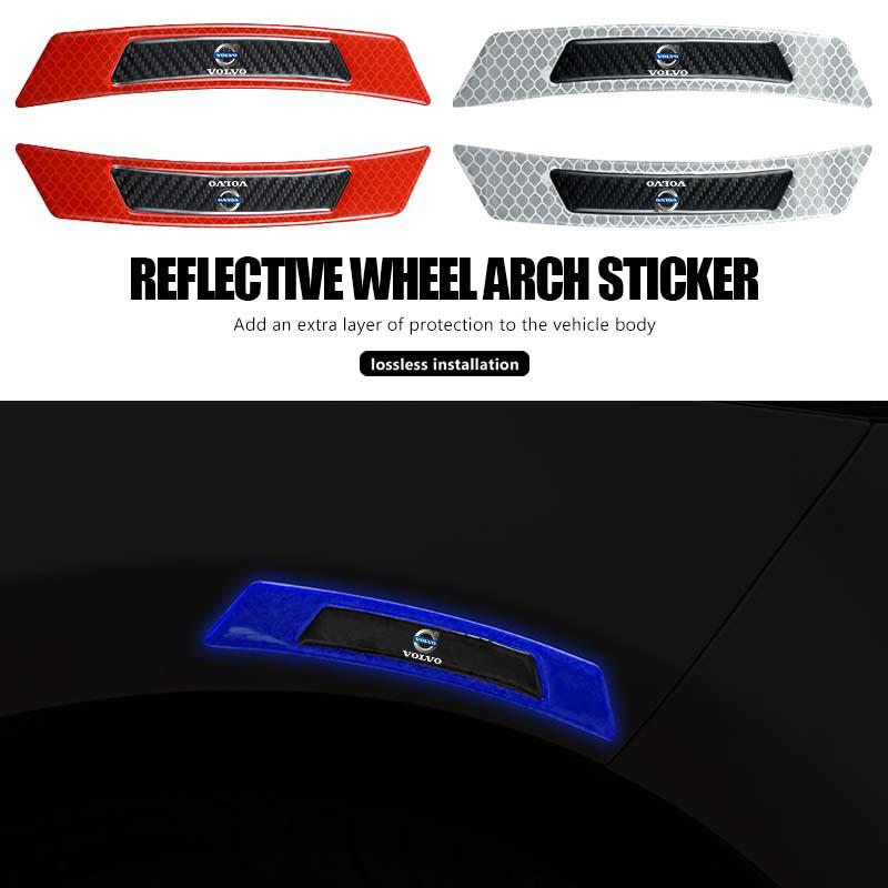 Car Wheel Hub Reflective Stripes Door Handle Safety Warning Sticker For Volvo V60 V90 S60 S80 S90 C30 XC40 XC60 XC70 XC90 V40