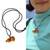 Creative Wood Gourd Pendant Necklace Long Rope Necklace Handmade Adjustable Rope Sweater Chain Present for Women Girls