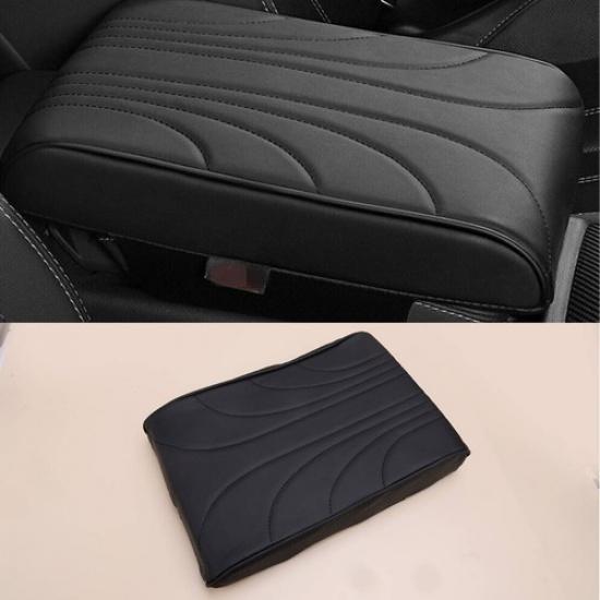 Black PU Leather Center Console Armrest Box Pad Cushion Cover Protection