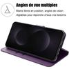 Coque de protection - BOOLING - pour Samsung Galaxy S25 Edge - Cuir PU Violet Foncé - 2 Verres Trempés - Antichoc