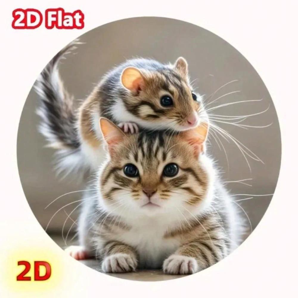 Metal Wall Art Cat and Mouse Decor Waterproof Precast for Home Cafe Game Room
