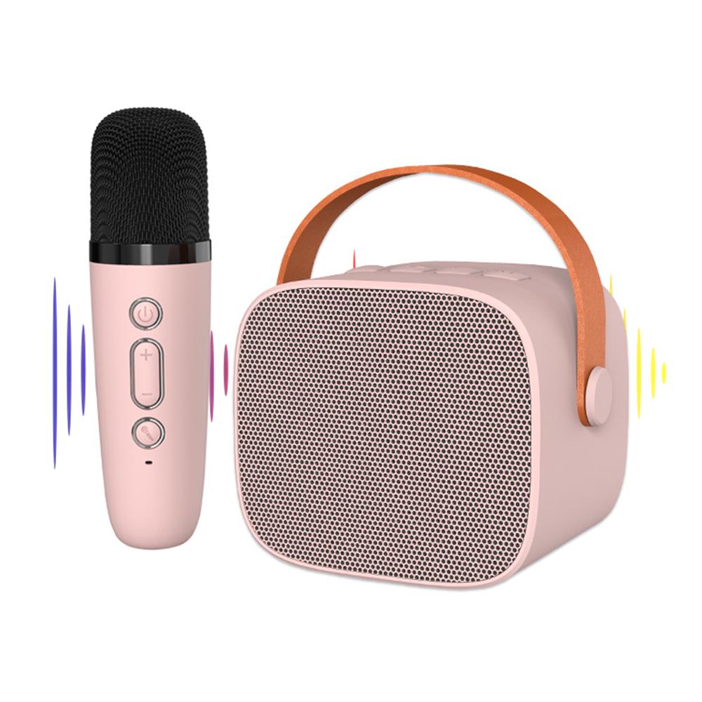

P2 Домашний Детский Караоке Bluetooth-совместимый Динамик Портативная Колонка с 1 Микрофоном Pink