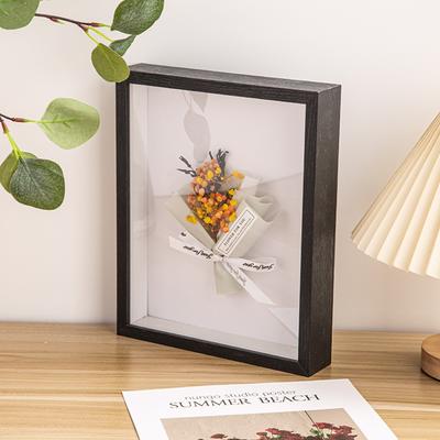 1PC Shadow Box Frame Multi-size Wooden Photo Frame For Dried Flower Rectangular Glass Display Case For Flora Ticket Crafts