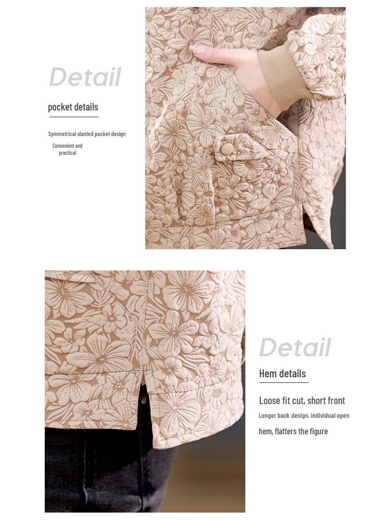 Women's Spring 2024 Fashionable Chinese Jacquard Hooded Jacket