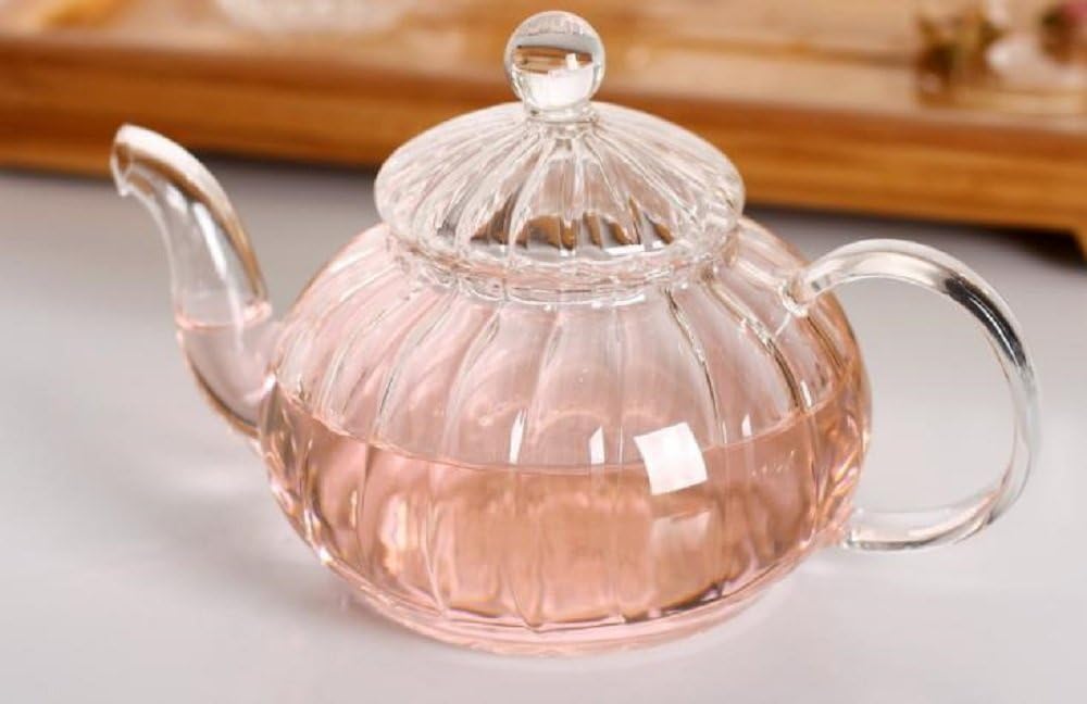 [morningplace] Cute Pumpkin Glass Teapot for Stylish Interior Decor (1 piece)