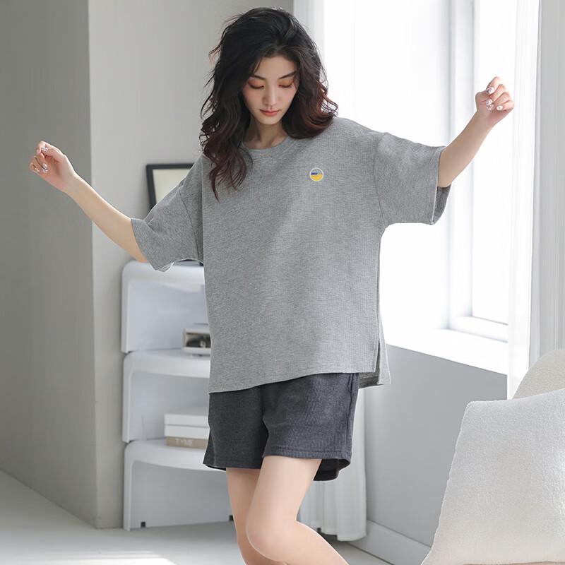 Qiansiniao Women's Waffle Cotton Loungewear Set