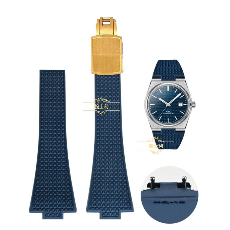 CTS Fluororubber dirželis Tissot PRX serijos Super Player laikrodžiams 35mm 40mm Greito atsegimo spyruoklinė sagtelė FKM laikrodžio dirželis 11mm 12mm