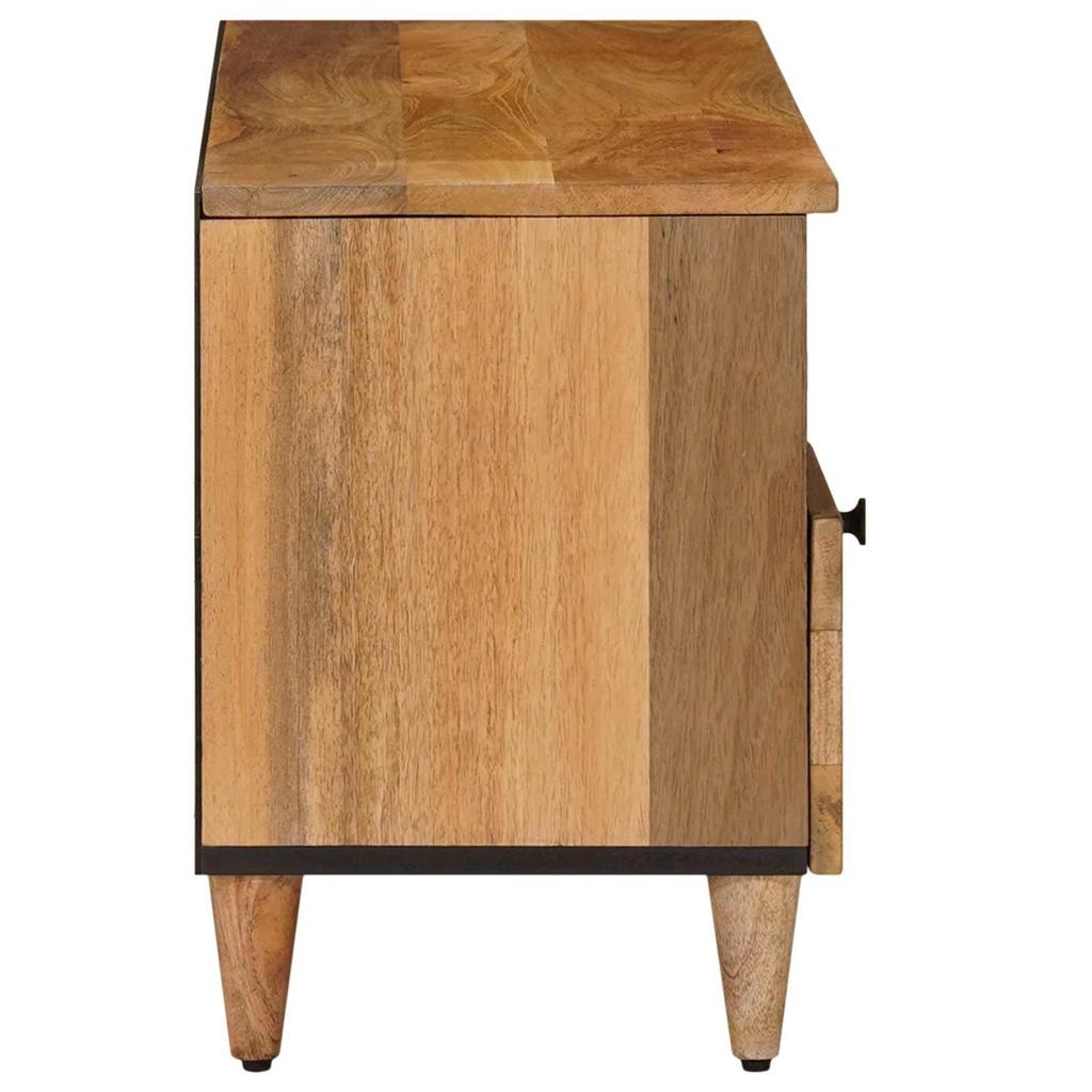 TV Stand with Shelf Natural 100 X 33 X 46 Cm Solid Mango Wood