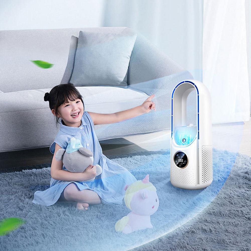 Portable Mini Air Conditioner USB Air Cooler Bladeless Electric Fan 6-speed Silent Timed Air Conditioner Cooling Fan Humidifier