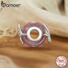 BAMOER Solid 925 Sterling Silver Bowknot Murano Charm Bead fit Original Bracelet DIY Bamoer Charm for Jewelry Making