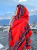 Nieuwe Zomer Elegante Dames Zijden Sjaal Strand Wrap Sjaal Vintage Rode Print Dame Zonwerende Bandana Lange Hijab Mujer Boho Sjaal Pareo