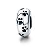 WOSTU Real 925 Sterling Silver 15 Styles Pet Vintage Heart Spacer Stopper Beads fit Wostu original Charm Bracelet Jewelry CQC593