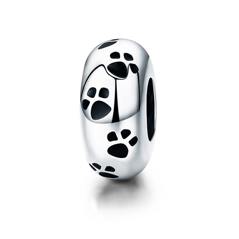 WOSTU Real 925 Sterling Silver 15 Styles Pet Vintage Heart Spacer Stopper Beads fit Wostu original Charm Bracelet Jewelry CQC593