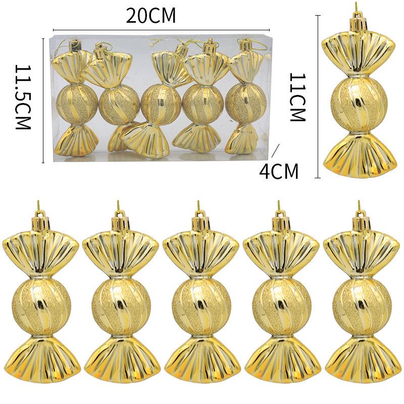 Christmas Electroplated Candy Gift Box and Ornament Set, Colorful 5-Piece Collection