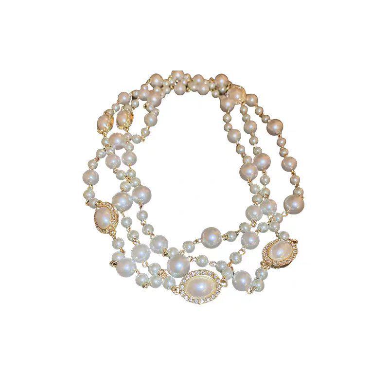 Elegant Irregular Long Pearl Necklace - French Light Luxury, Minimalist High-End Design for Women