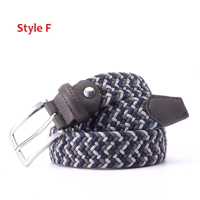 Stylish Men's and Women's Elastic Woven Belt with Pin Buckle