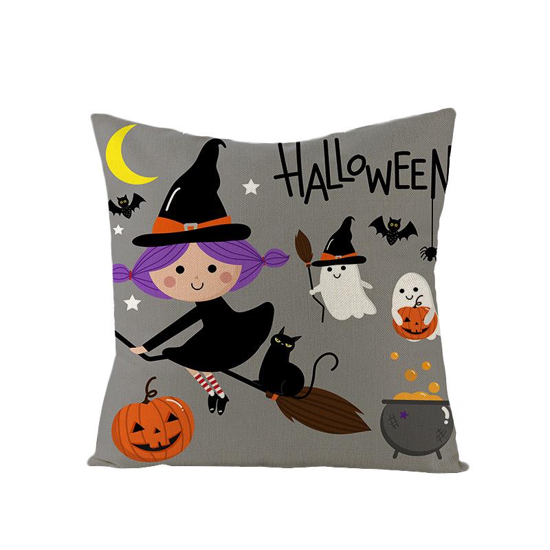 Halloween Pillowcase New Pumpkin Black Cat Series Sofa Cushion Waist Pillowcase Home