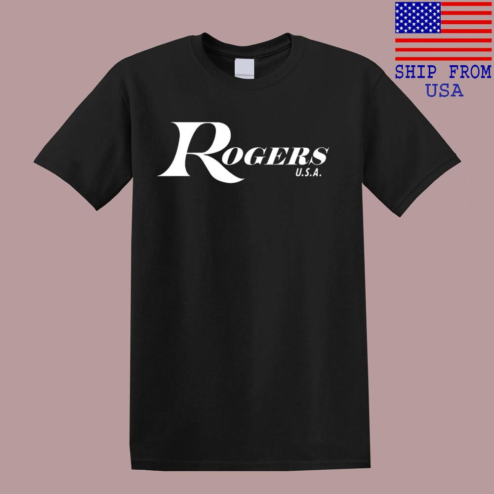 Rogers Drums USA Men#039;s Black Size S5XL Unisex T-Shirt XL