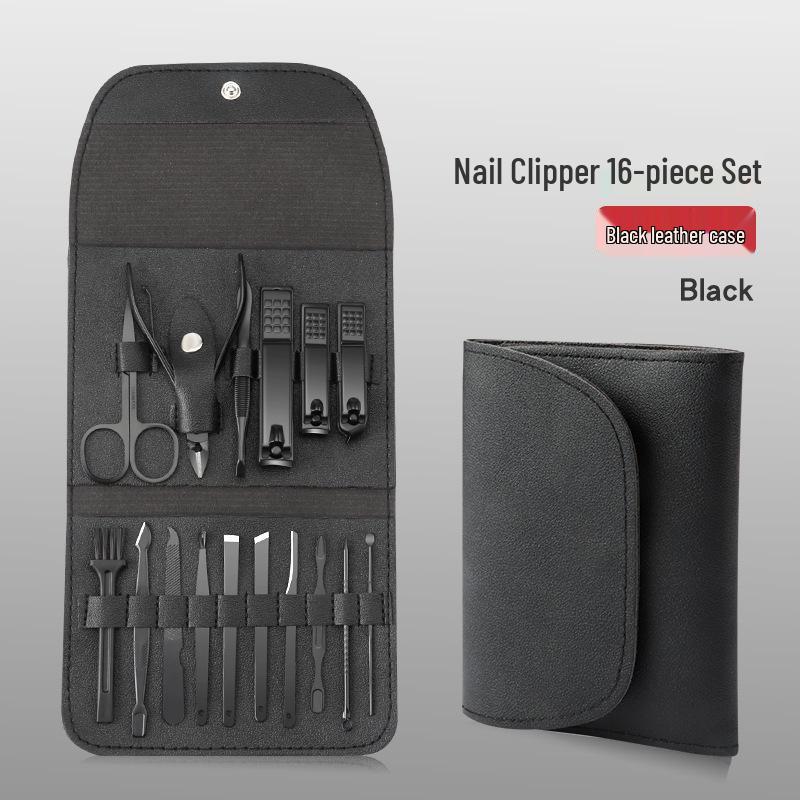 16-Piece Unisex Stainless Steel Manicure & Pedicure Kit
