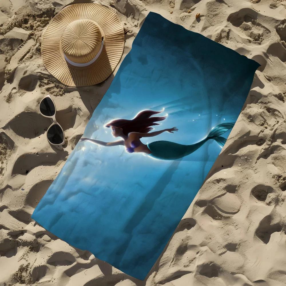 The Little M-Mermaid Towel Pool Beach Towel Portable Quick Fast Dry Sand Outdoor Travel Swim Blanket Thin Mat Bath Towel