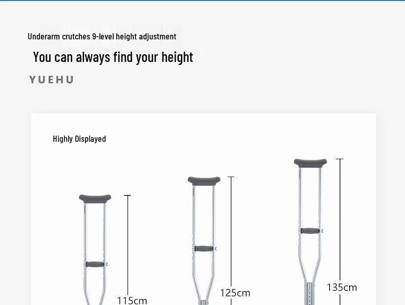 Adjustable Aluminum Alloy Crutches for Elderly and Disabled - Single/Double Options for Outdoor Use